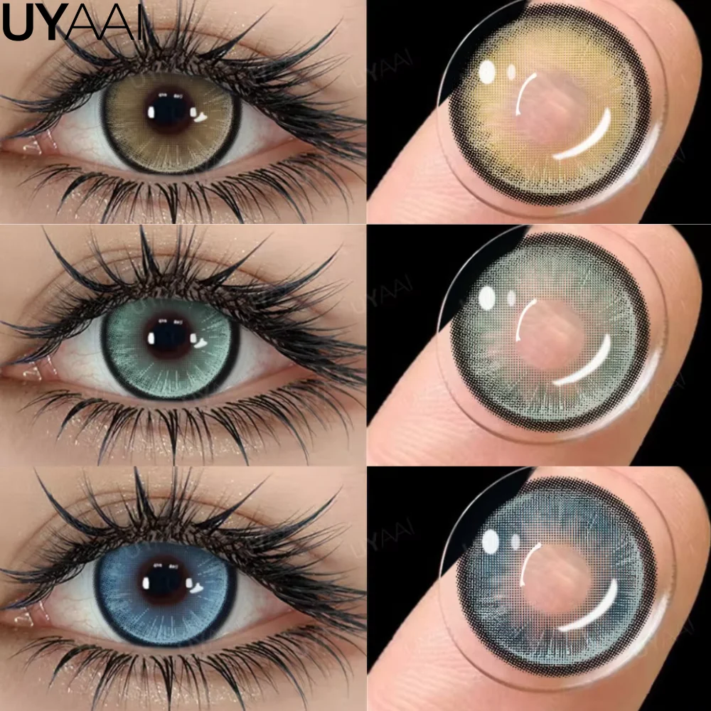 UYAAI Korean Style Fashion Lenses 1 Pair Color Contact Lenses for Eyes y2k Blue Eye Lenses Purple Colored Lenses Colorcon