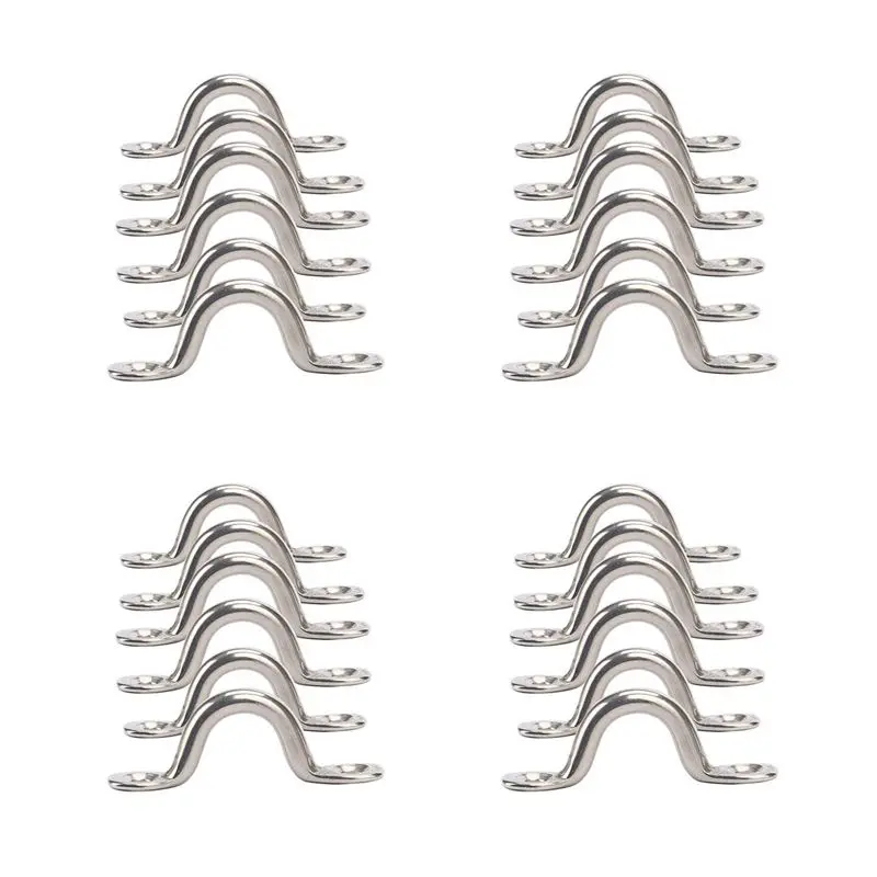 

Pack Of 24 Stainless Steel Bimini Boat Top Pad Eye , Eye Straps, Tie Down, Kayak Deck Loops, Tie Down Anchor Point