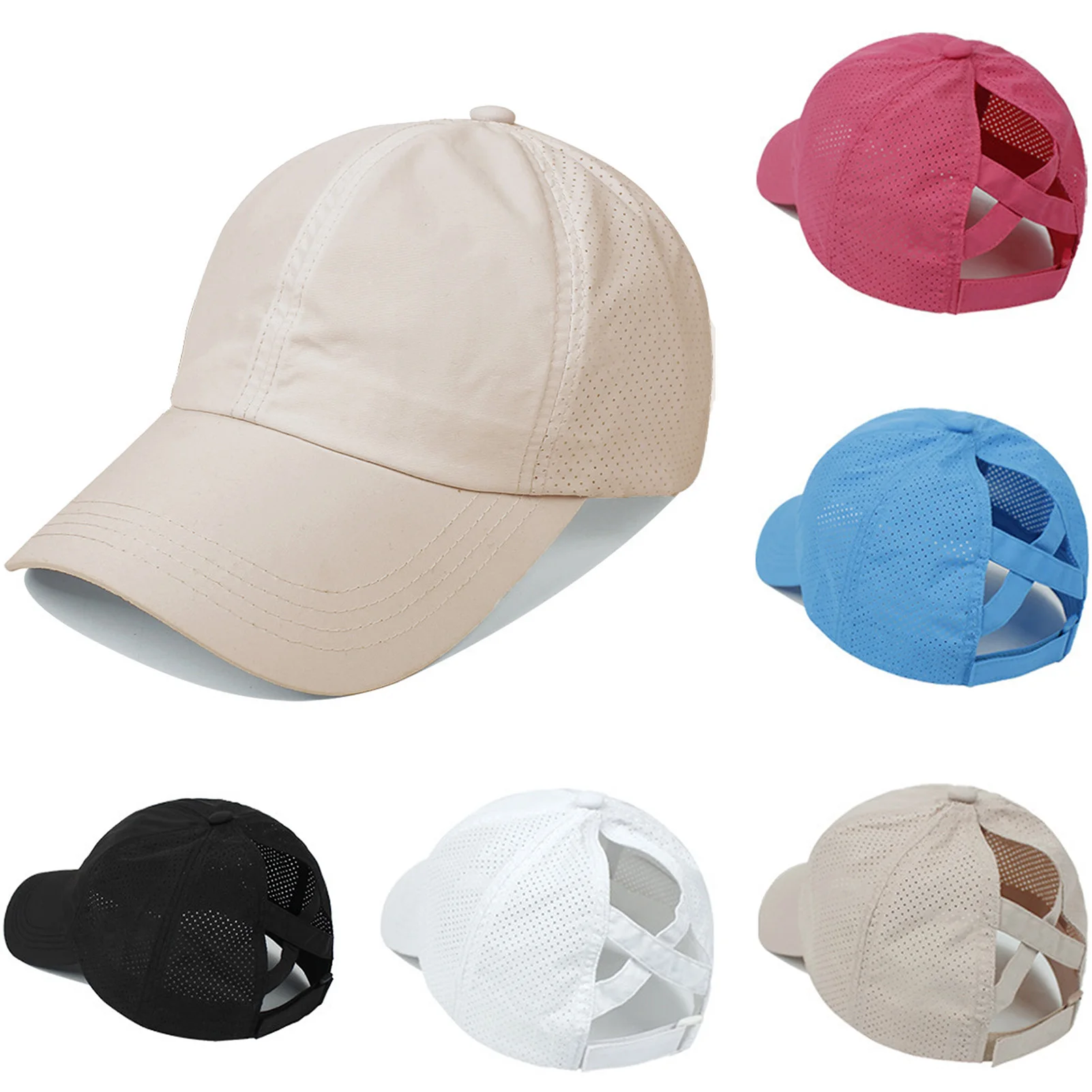 Women's Baseball Cap Solid Color Women's Baseball Cap Quick Drying Adjustable Trendy Sunshade Hats for Running Hiking Training