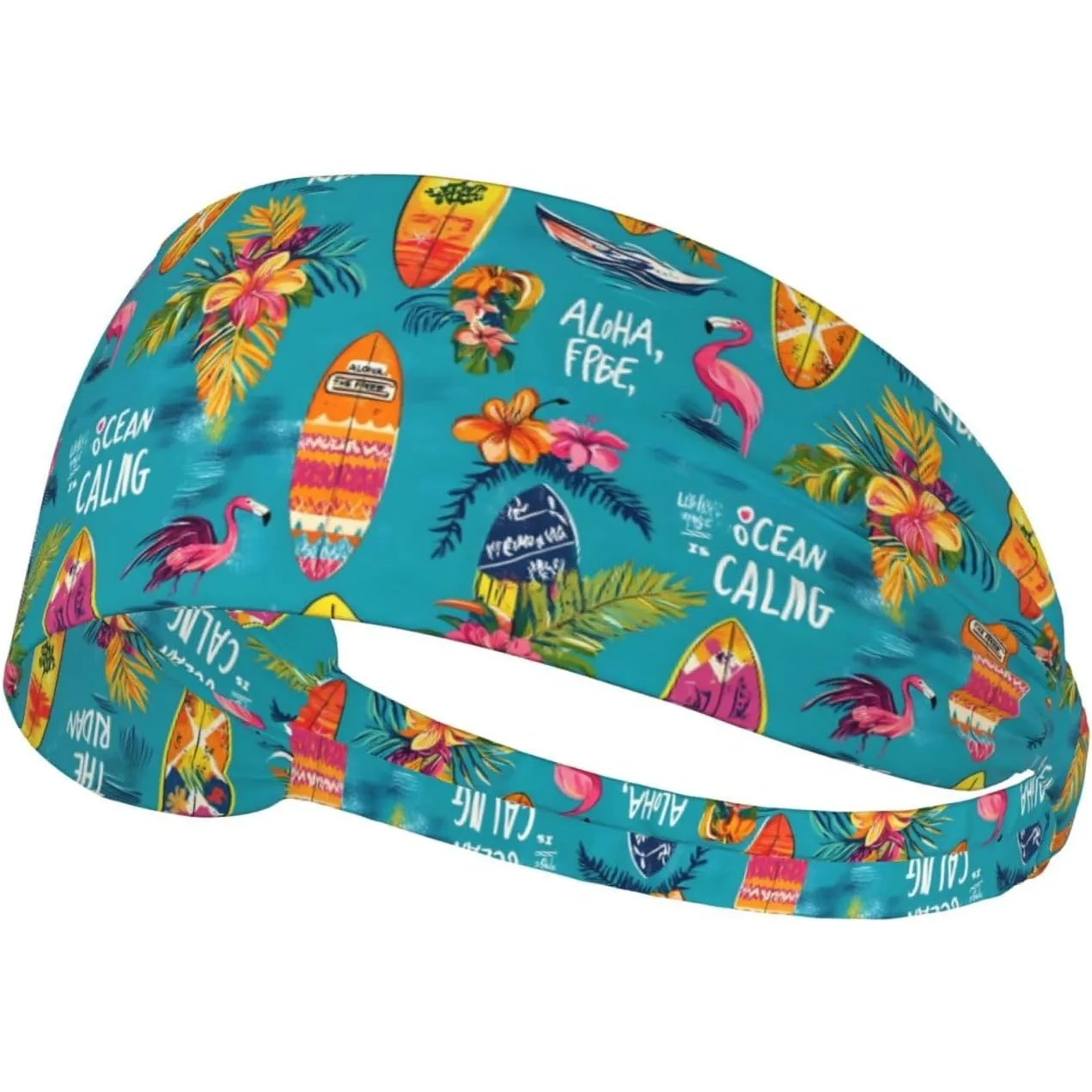 

Повязки на голову с принтом «Гавайский пляж» для спорта и фитнеса, впитывающие пот, для женщин и мужчин