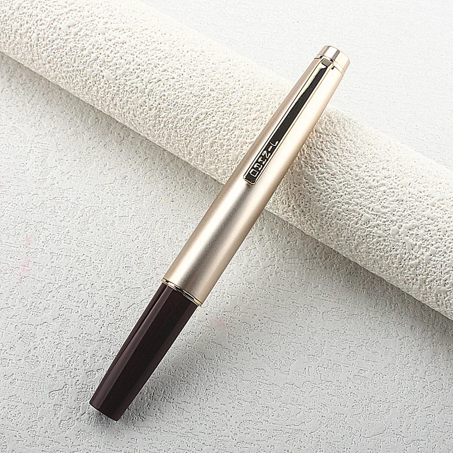 Jinhao 59 Fountain Pen Champagne Gold Metal Cap Dark Red Luxury Business Writing Office School Ink Pen