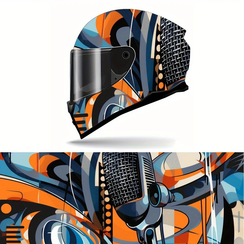 

Полнолицевой микрофон и абстрактный дизайн, наклейки на шлем — прочный и водонепроницаемый ПВХ, самоклеящийся мотогоночный помощник