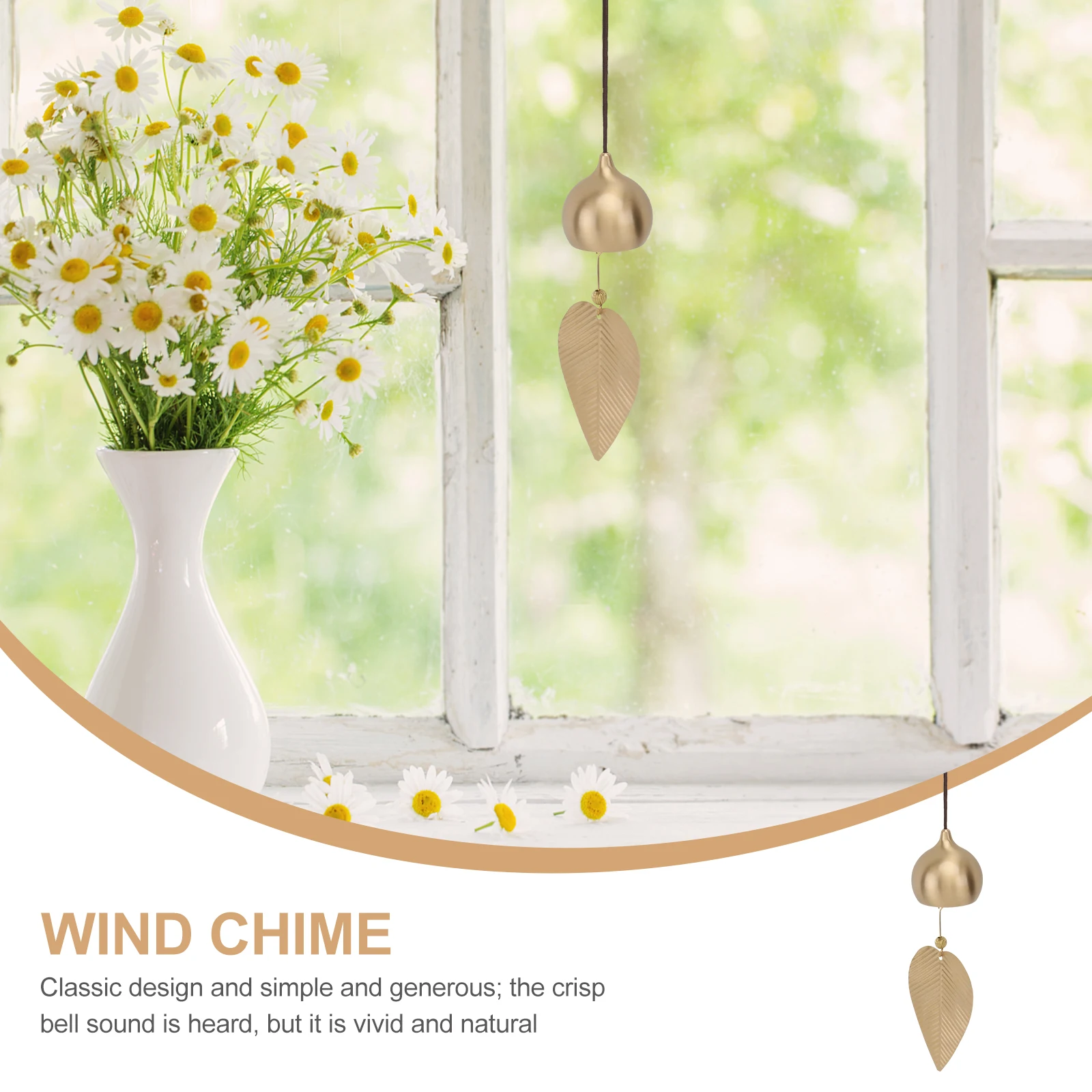 

1Pcs Copper Leaf Wind Bell Vintage Metal Wind Chime Pendant Hanging Home Garden Decoration Fengshui Gift Vintage Bell