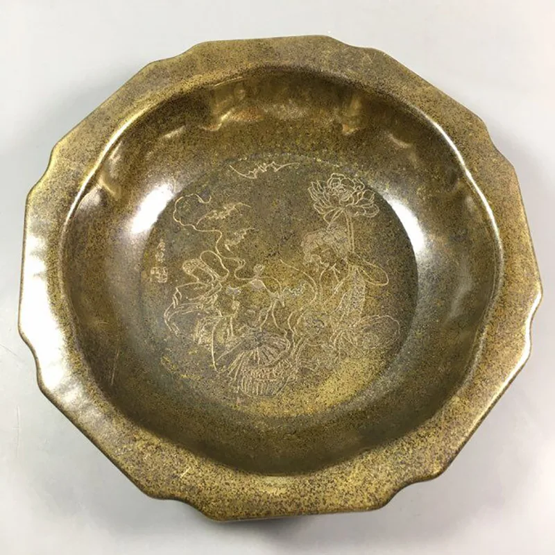 Collection Fruit Decorative Craft Antique-Style Distressed Brass Plate Small Washbasin Home Decor