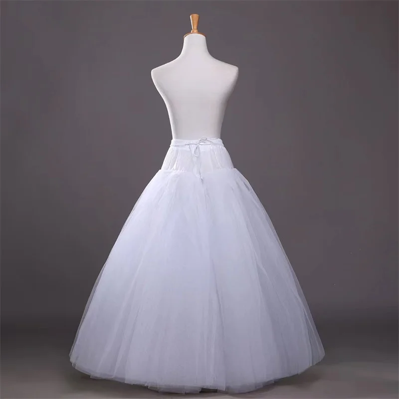 A-line elastic waist to ground wedding dress skirt support 4-layer hard mesh boneless large swing petticoat