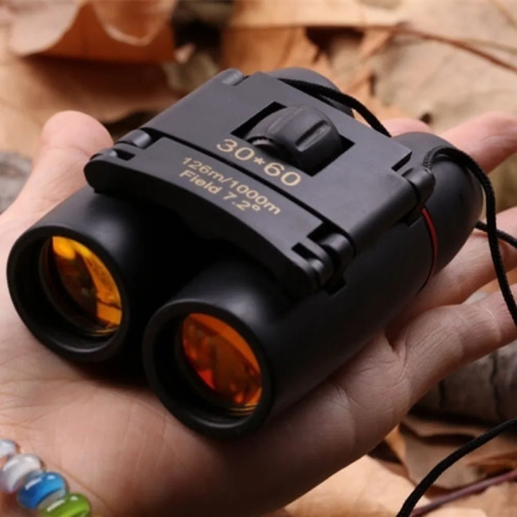 30X60 HD wide angle mini binoculars portable low light night vision Adjustment Camping Accessories Focus Binoculars Red film