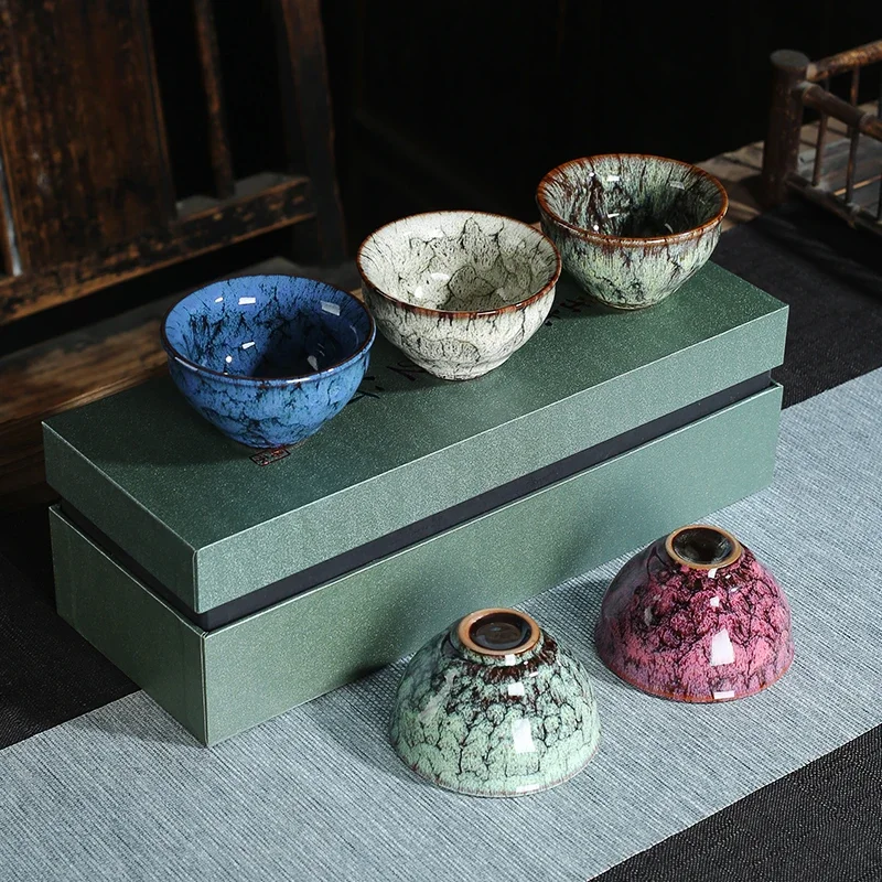 120 ml Keramik-Gongfu-Teeset – glasierte Pu'er-Meister-Tasse und Teeschale, traditionelles chinesisches langlebiges Teegeschirr zum Brauen und Servieren
