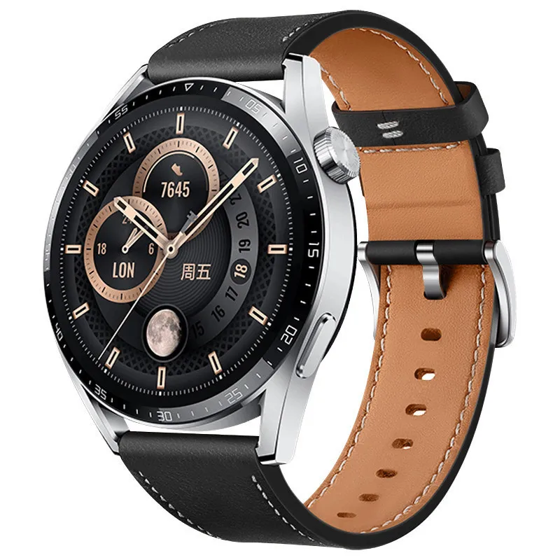 For Samsung Galaxy Watch 3 41mm 45mm Strap 22mm 20mm Genuine Leather Watchband For Huawei Watch GT 2 Pro For Amazfit GTR 2/2E image 2