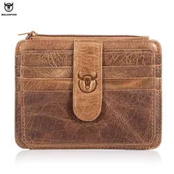 Bullcaptain Men Leather Cash ID Card Holder Blocking Wallet Coin Purse Card Case Credit Card Wallet Cash Wallet Card Holder
