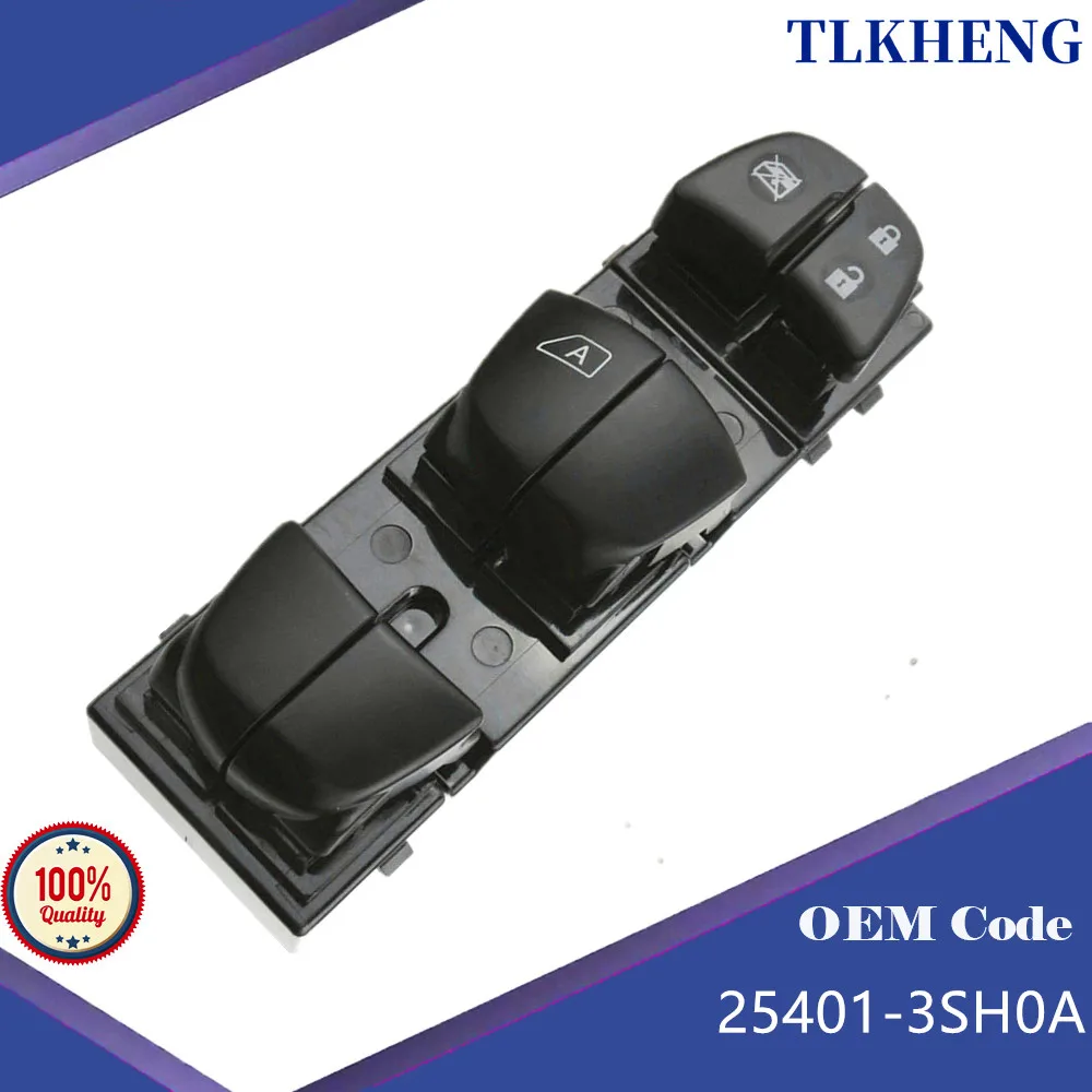 25401-3SH0A interruptor de Control de ventana eléctrica interruptor elevador de ventana para Nissan Sentra Sylphy HR16DE B17T 2012-2017