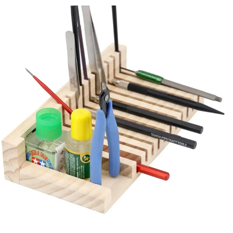 

Border BD0057 Wooden Storage Shelf - Model Tools Organizer Rack Box for Assembly Model Accessories & DIY