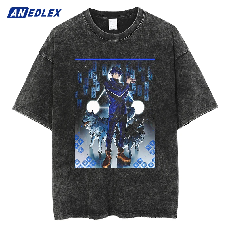 

Men Oversized Cotton T Shirt Streetwear Anime Graphic Print Tshirt Harajuku Vintage Casual Fashion Short Sleeve Tops Tees