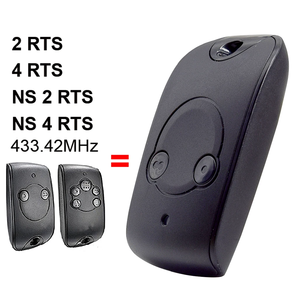 2 uds Somfy NS 2 RTS, SOMFY NS 4 RTS, SOMFY 2 RTS 4 RTS garaje/control remoto de puerta transmisor de 433,42 MHz