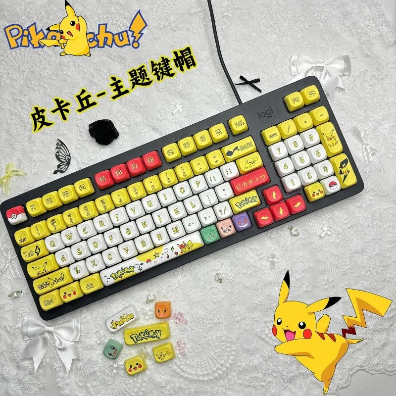 131 touches/ensemble, capuchons de touches Anime Pokémon, profil MOA, sublimation, PBT cinq faces, pour clavier mécanique, personnalisables DIY, cadeaux mignons pour festivals