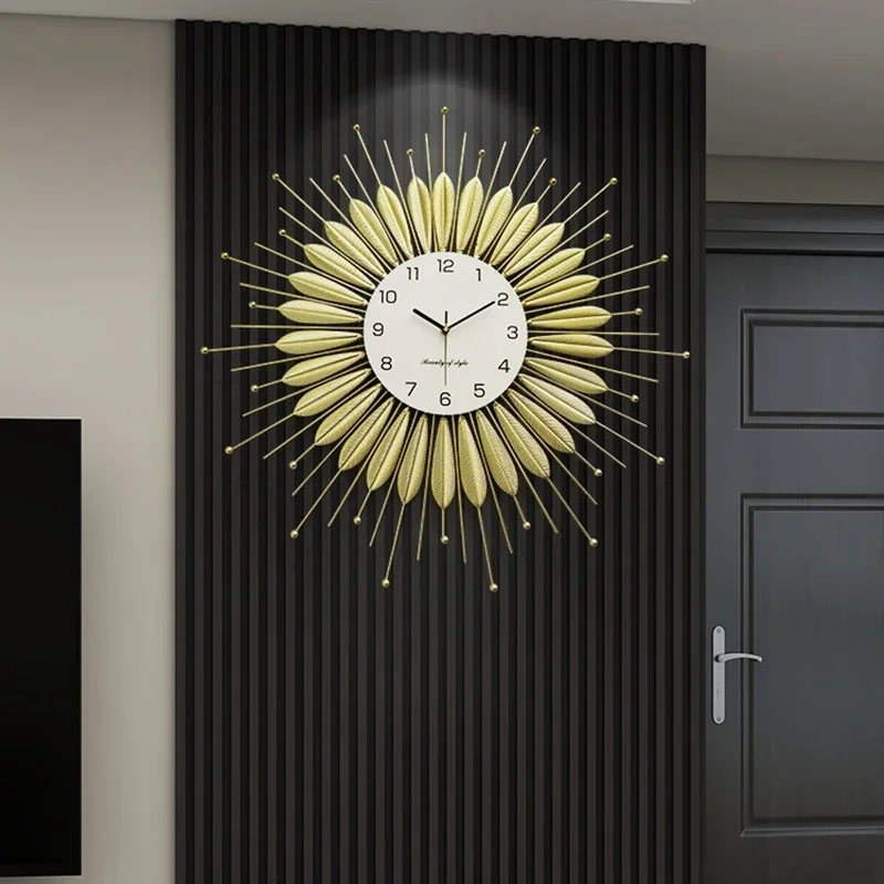 Nordic Living Room Wall Clocks Decoration Bedroom Metal Luxury  Wall Clock Silent Simple Design Home Decor Reloj Pared LLWC