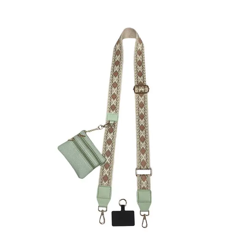 Adjustable Phone Strap With Zippered Pouch Fashion Mobile Phone Lanyard Crossbody With Wallet Anti-lost Lanyard For Women