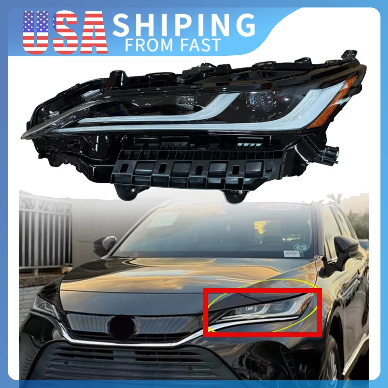 

Бесплатная доставка, автомобильные левые фары, подходящие для Toyota Venza 2021, 2024, фары в сборе, автомобильные светодиодные фонари, автомобильные аксессуары