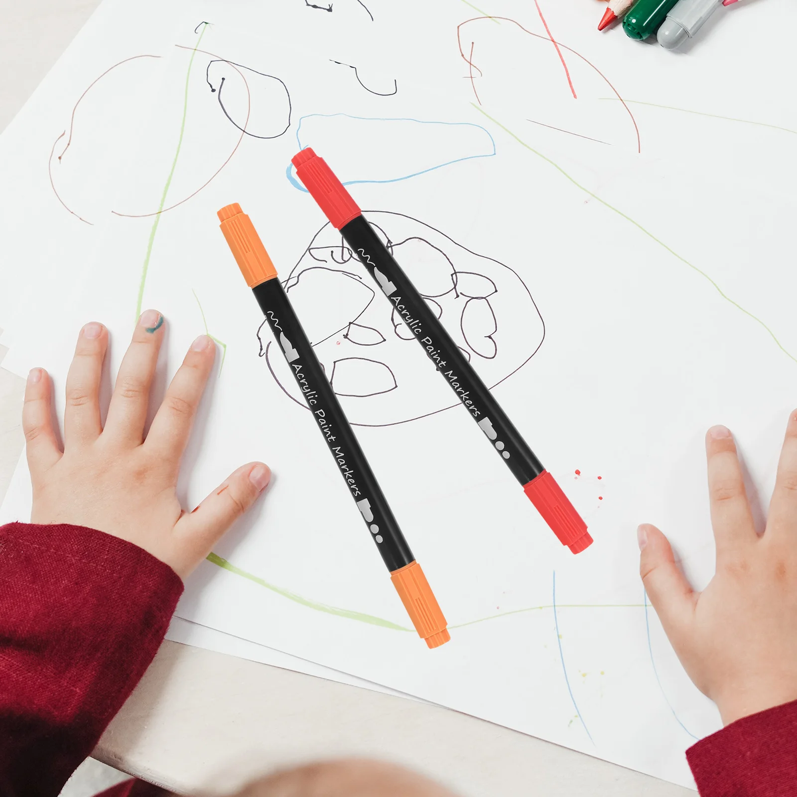 

Double-headed Acrylic Pen White Paint Marker Markers Oil Based Plastic Pens
