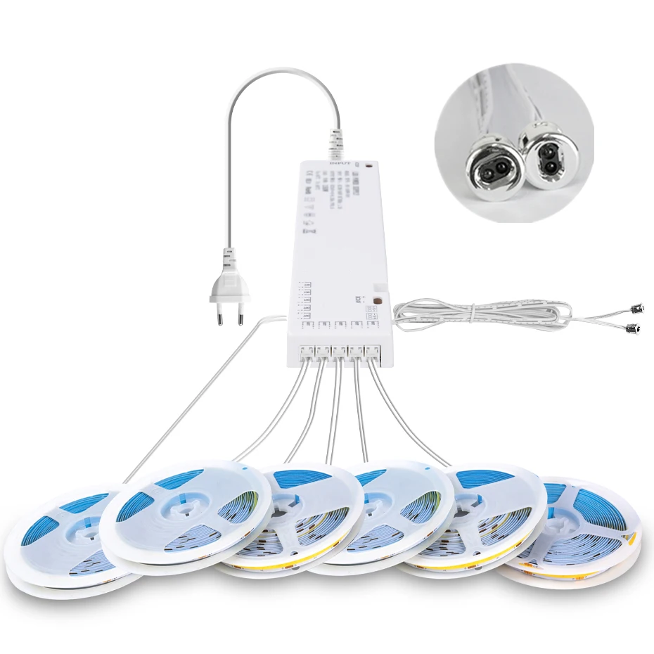 

1-6PCS COB LED Cabinet Lights Strip 12V Dual Door Sensor Switch AU/EU/US/UK Collect Closet Door Proximity Induction Night Lamp