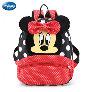 Disney dos desenhos animados mochila para o bebê meninos meninas minnie mickey mouse crianças adorável mochila do jardim de infância crianças presente 10 principais vendas kit mochila escolar minnie - №8