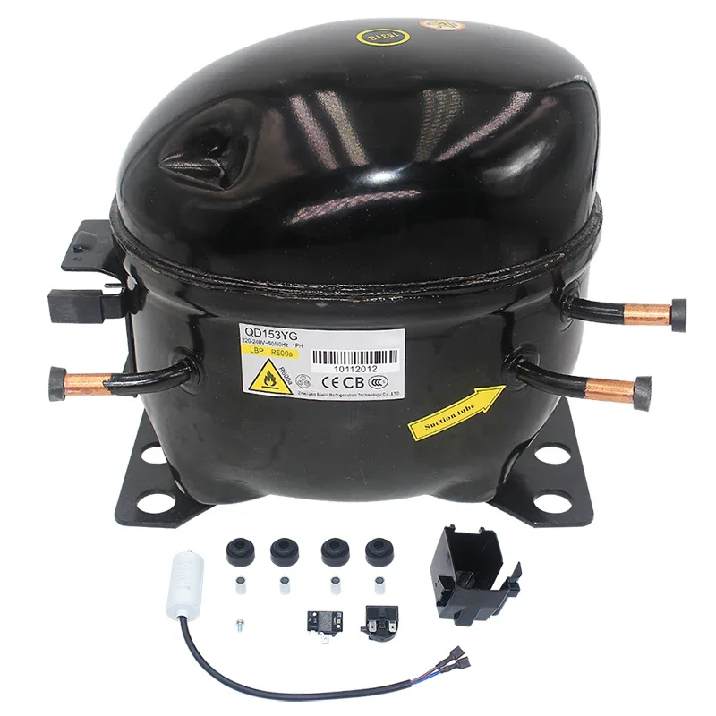 12V 24V DC Car Refrigeration Air Compressor Fridge Freezer Marine Solar QD153YG R600a