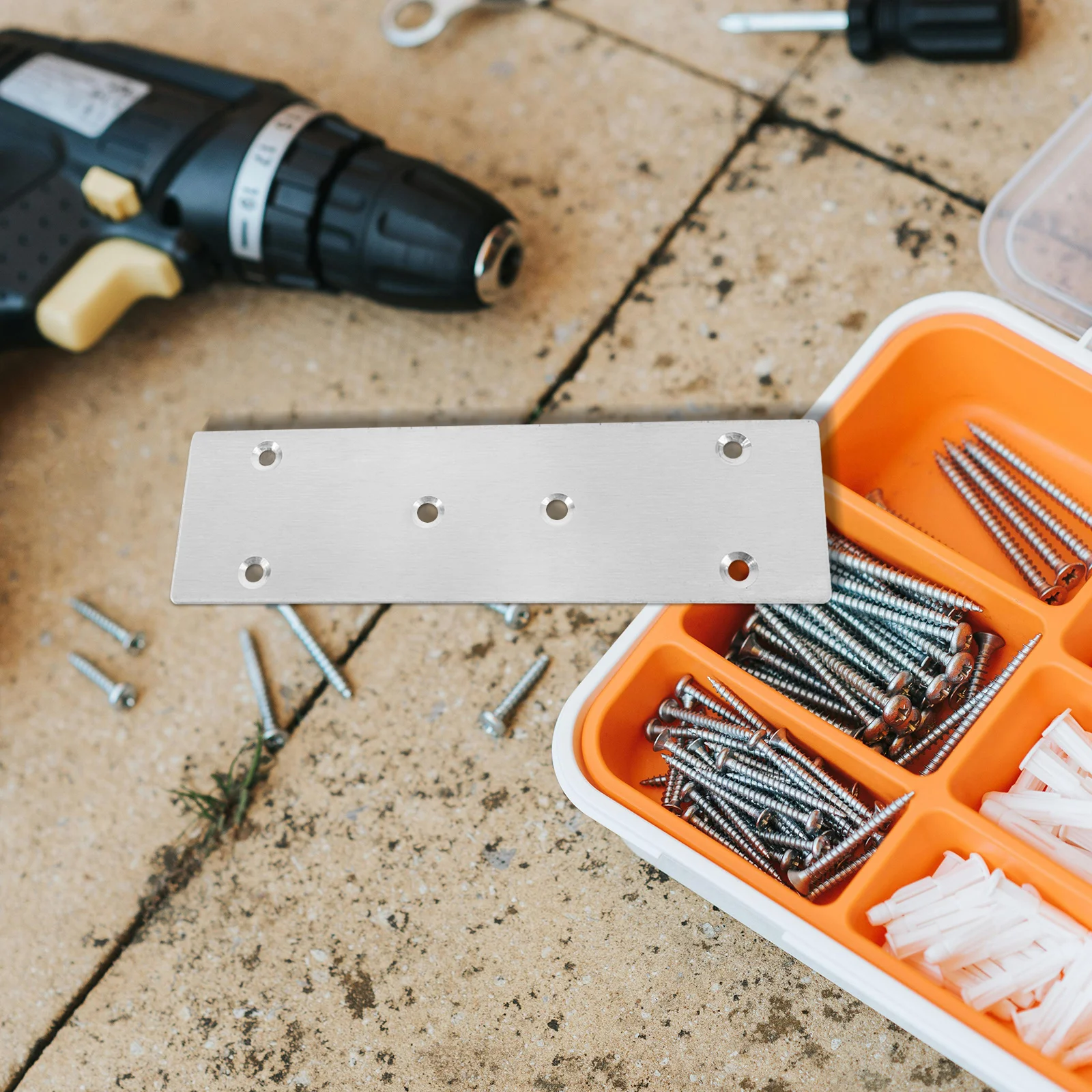 

10Pcs Flat Metal Brackets 15mm Screws Stainless Steel Furniture Repair Mending Plates for Wood Joining Fixing Connector