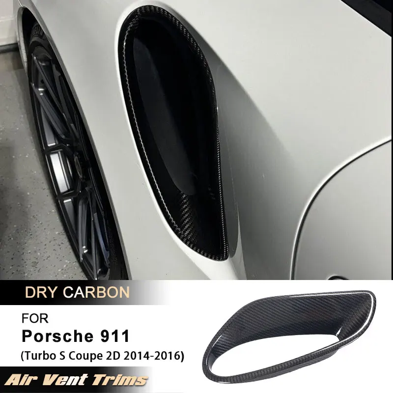 

Car Air Vent Covers for Porsche 911 Turbo S Coupe 2D 2014-2016 Rear Side Fender Air Intake Scoops Vents Trim Prepreg Dry Carbon