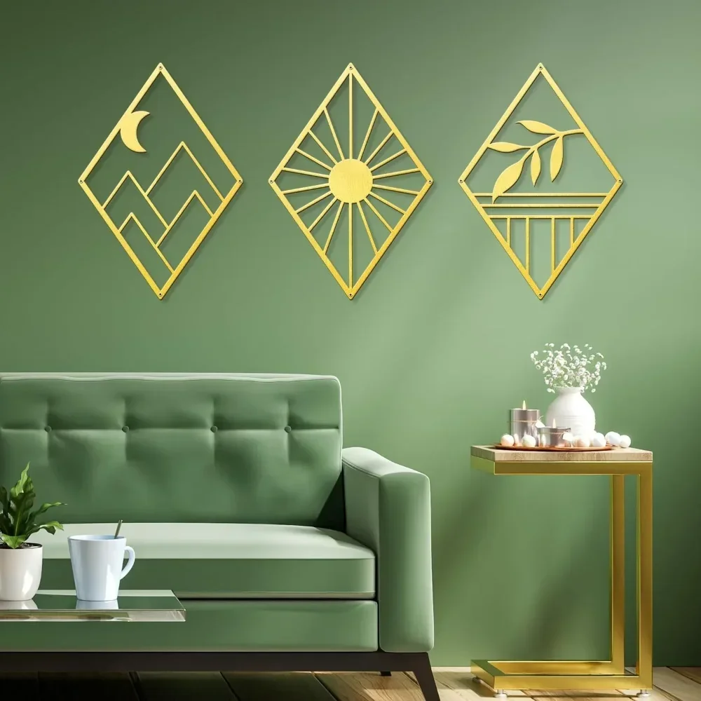CIFBUY Metal Wall Art Creative Minimalist Abstract Line Sculpture, Waterproof Aluminum Hanging Decor Craft for Living Room