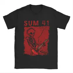 Skull Sum 41 T Shirt Men's Pure Cotton Casual T-Shirts Round Neck Tees Short Sleeve Tops Birthday Present
