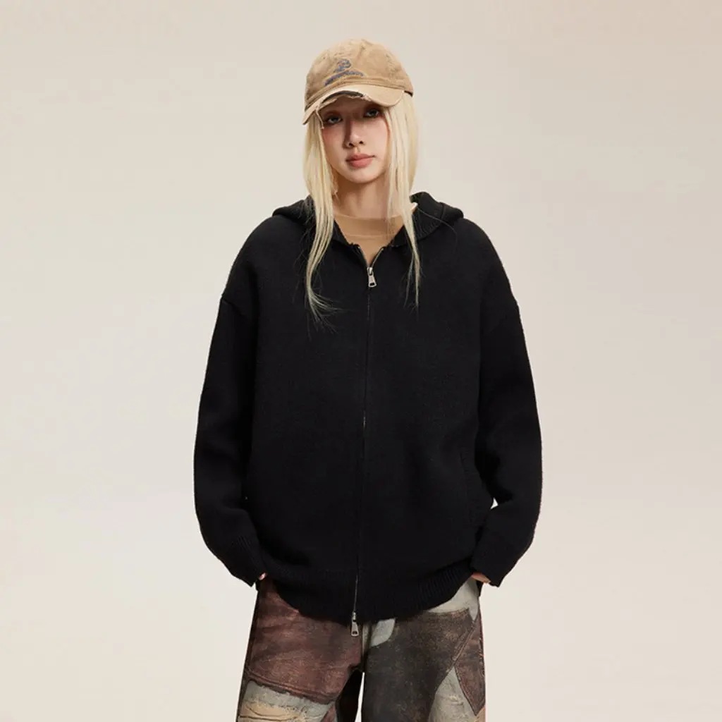 

Men's Lazy Style Hooded Knitwear Cardigan Trendy Anti-Pilling Loose Jacket for Autumn Winter Ins Style