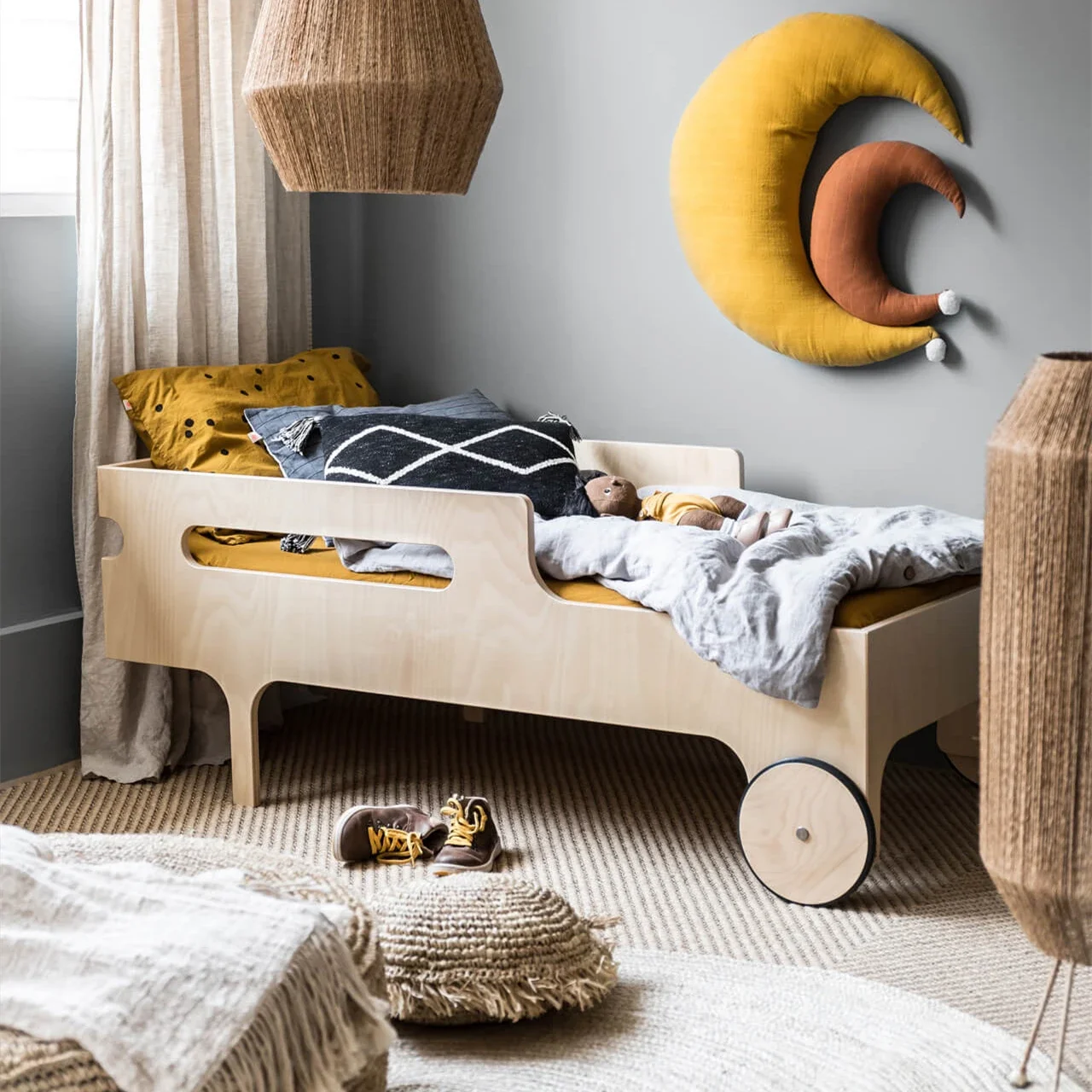 Set furnitur kamar tidur anak-anak, tempat tidur susun kayu Solid Modern untuk anak-anak