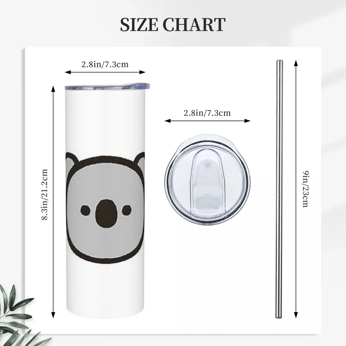 Animal Meme Koalas Stainless Steel Tumbler Vacuum Insulated Mug Thermal Cold Bottle Straw With Lid 20oz