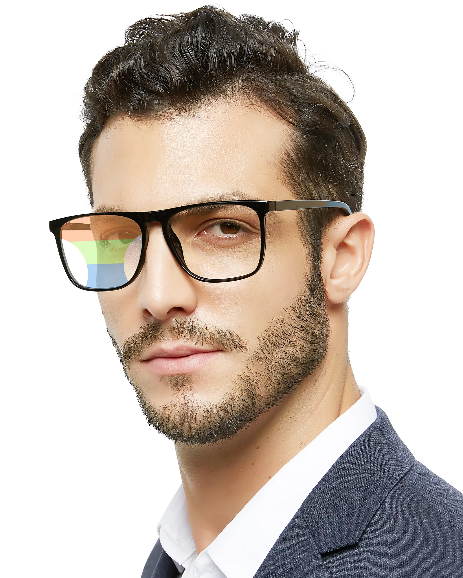 Square Progressive Reading Glasses For Men Fashion Multifocal Reading Glasses Anti Blue Light Multifocal Computer Readers OC5025