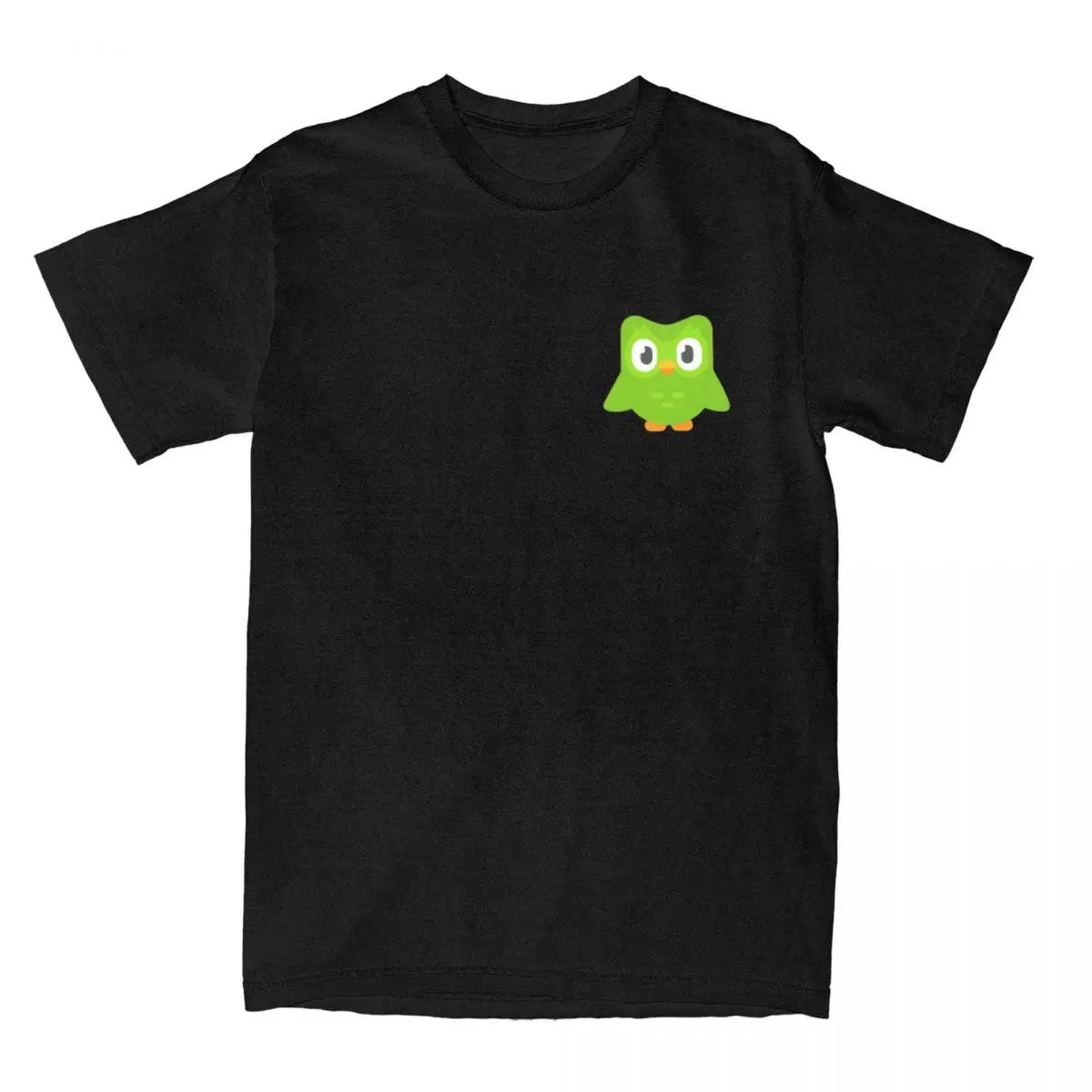 Duolingo Men Women T Shirt Cute Cartoon Owl Novelty Tees Short Sleeve Round Collar T-Shirt Pure Cotton Big Size Clothing