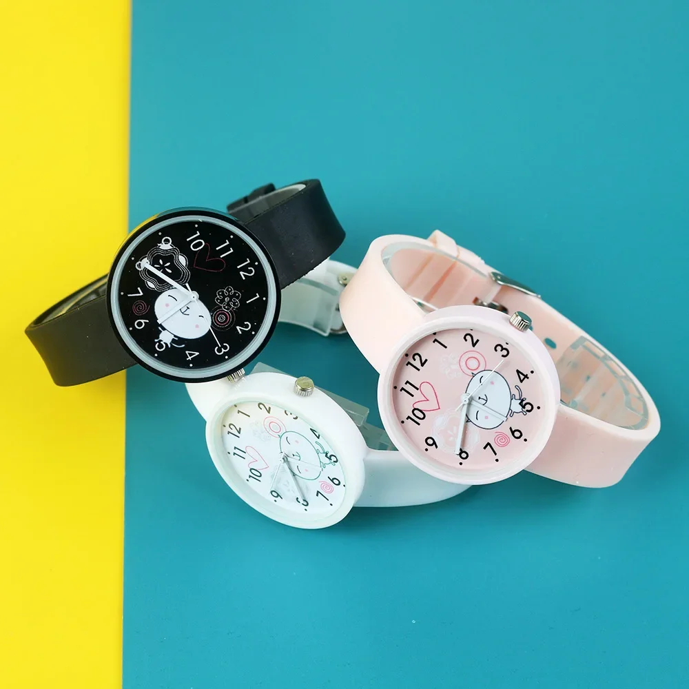 جديد الكرتون مشاهدة النساء الساعات الفتيات الفتيان هدية عيد ميلاد ساعة طالب ساعة بسيطة الحلوى سيليكون حزام relogio feminino