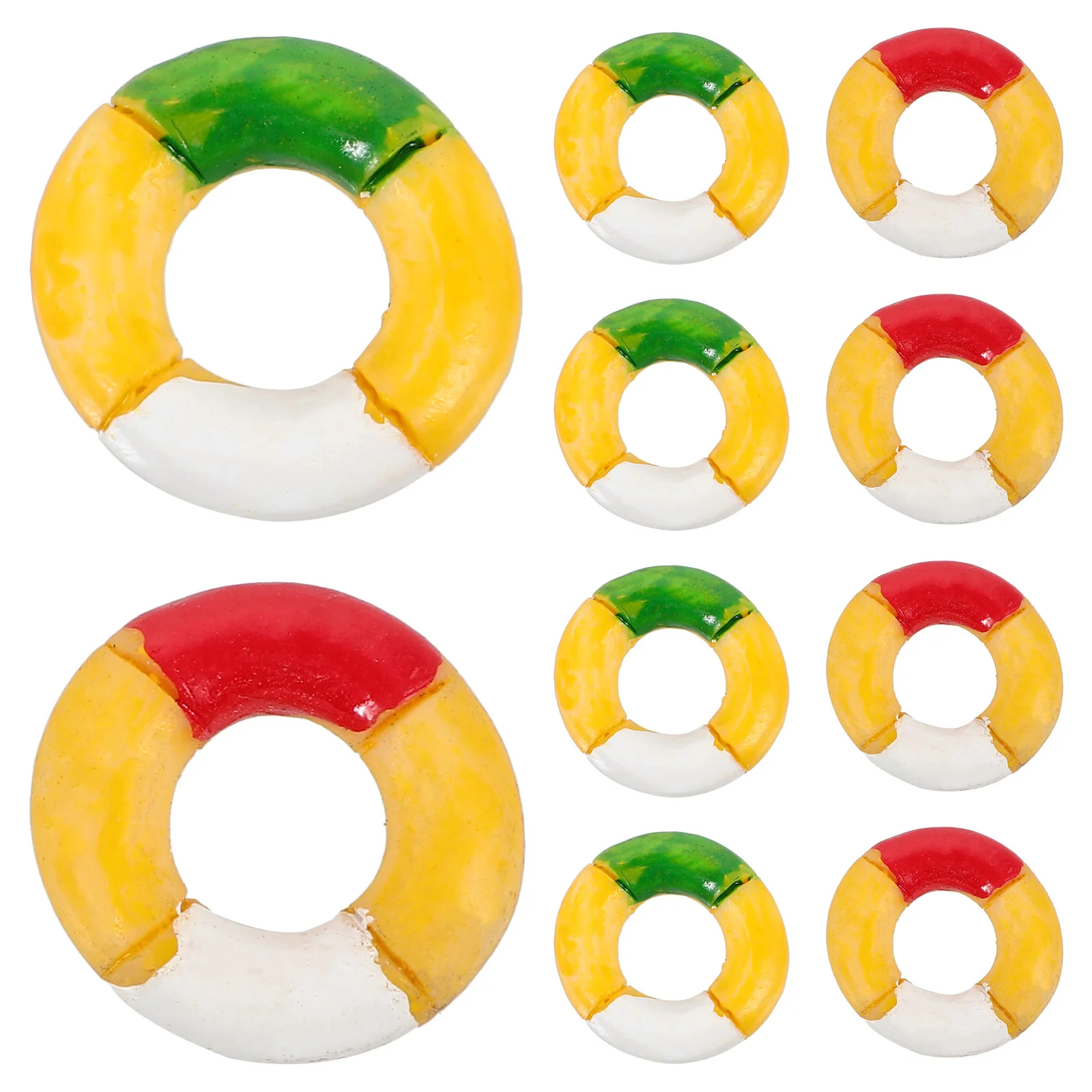 

10 Pcs Props Ornaments Micro Landscape Child Decor 200X200X050CM Resin Miniature Swim Rings