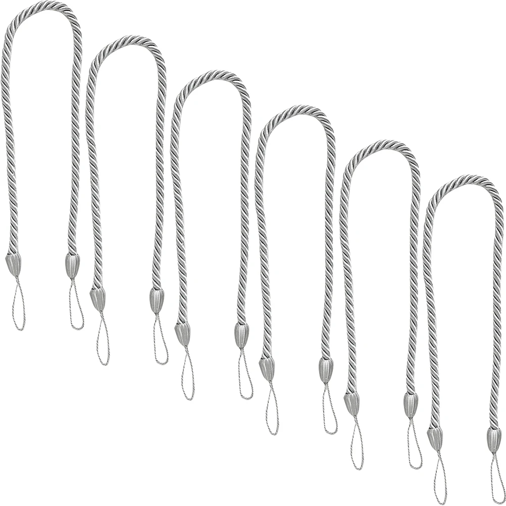 

6pcs Curtain Tiebacks Simple Decorative Drapery Holdback For Living Room Bedroom Home Window Curtain Rope Clip Decor Accessory