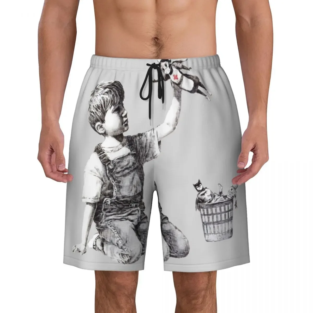 Game Changer Men Swim Trunks Swimwear Quick Dry Beach Board Shorts Banksy Street Graffiti Pop Art Swimming Boardshorts