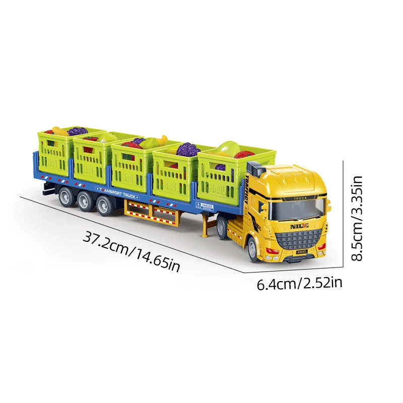 Alloy Diecast Truck Transport Trailer Collection Car Freight Roadblock Flat Board Truck Baby Large Car Model Children's Gift - view 6