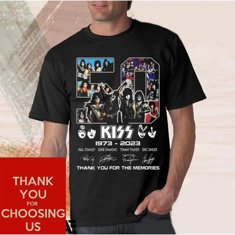 قبلة الذكرى الخمسين 1973 2023 التوقيعات تي شيرت للعائلة والقلي