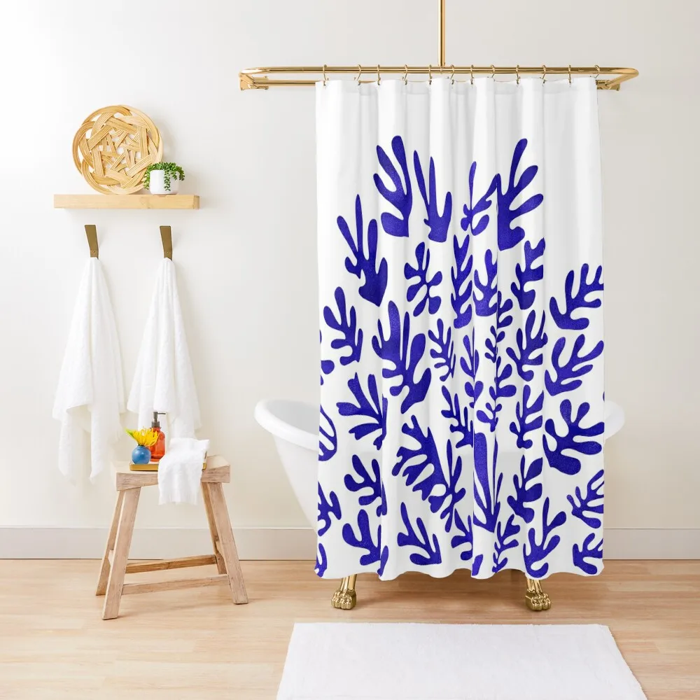 

Blue Leaves Shower Curtain Window Shower For Bathroom Set Washable Waterproof Fabric Shower Toilet Accessories Bathroom Curtain