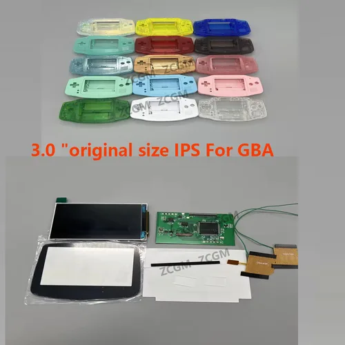 Imagen 2 del producto Nuevo LCD GBA IPS, no requiere carcasa cortada, fácil de instalar, kit de carcasa y LCD de alto brillo IPS de 3,0 ""para Gameboy advance GBA
