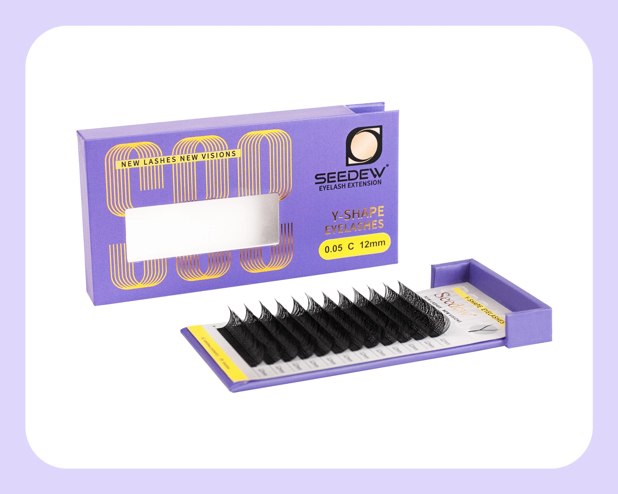 SEEDEW 0,07mm Y-Form Wimpern 5 Packungen/Set Make-up Maquiagem YY Handgewebte Premium Weiche Leichte Natürliche Private Label Großhandel – Detail 9