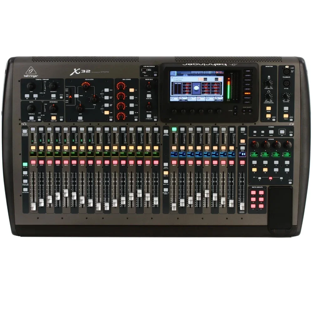 Behringer X32 40-channel Digital Mixer Console with 32 Mic Preamps, 25 Motorized Faders, Virtual FX Rack and 7