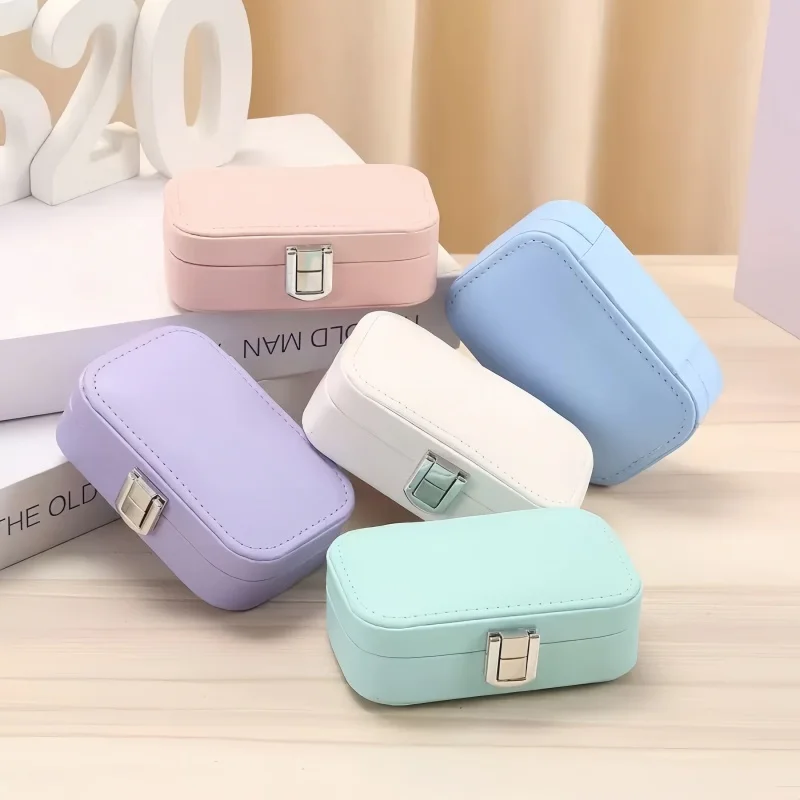 

1 portable jewelry box mini earring necklace ring storage box - portable travel design, ring storage, perfect gift for birthdays