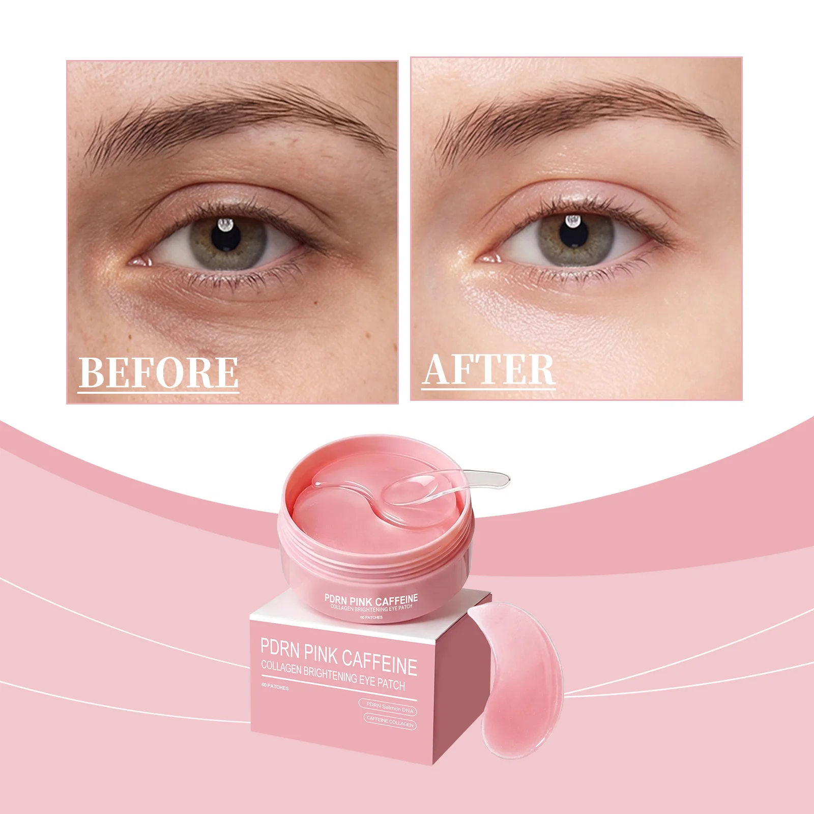 60pcs Collagen Moisturizing Under Eye Mask Eye Patches Brightening Hydrating Soothing Tired Eye Skin Care For Daily Makeup Base
