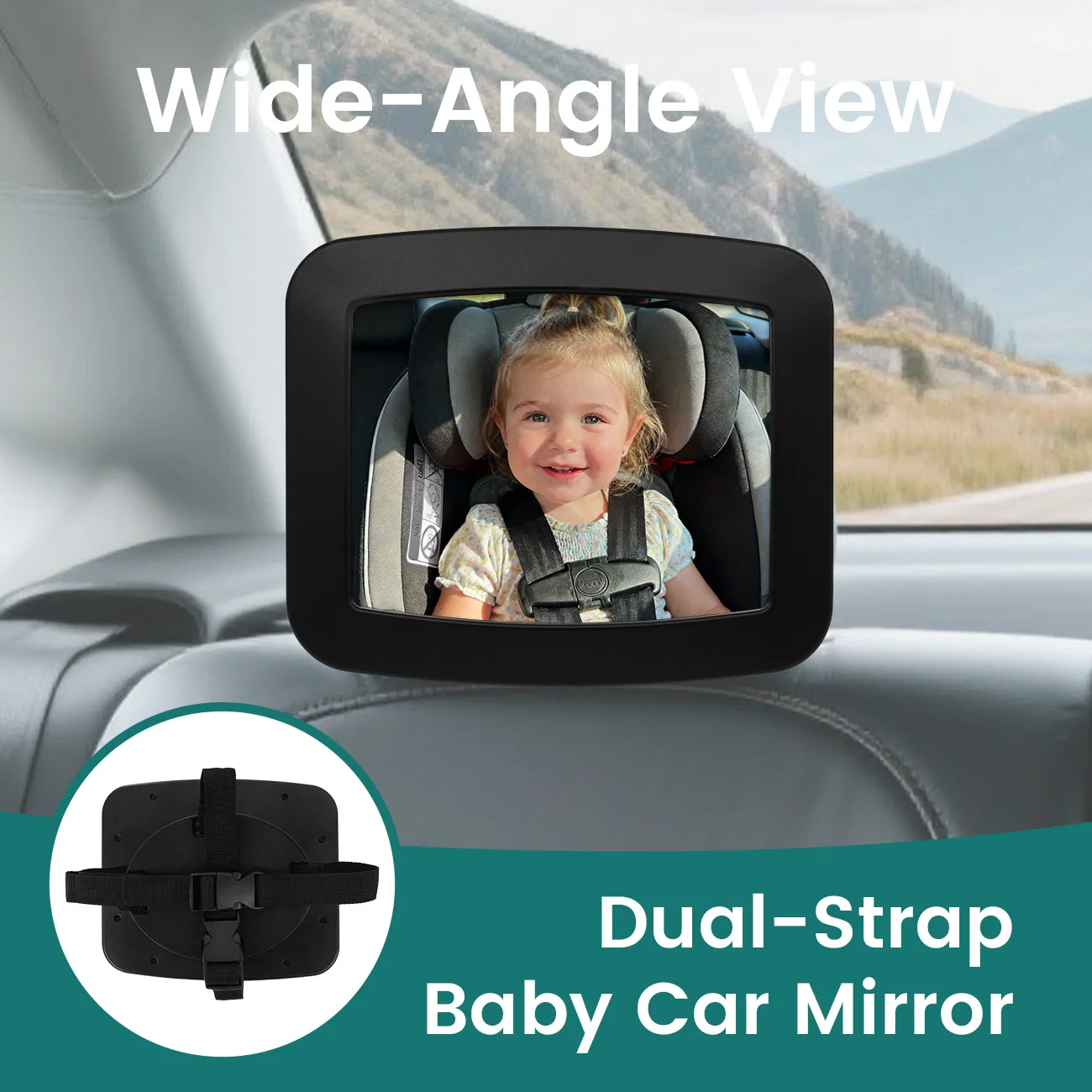 

1PC 360 Degree View Baby Car Mirror for Rear Facing Infant with Wide Crystal Clear View, Car Rearview Baby Child Reverse Mirror