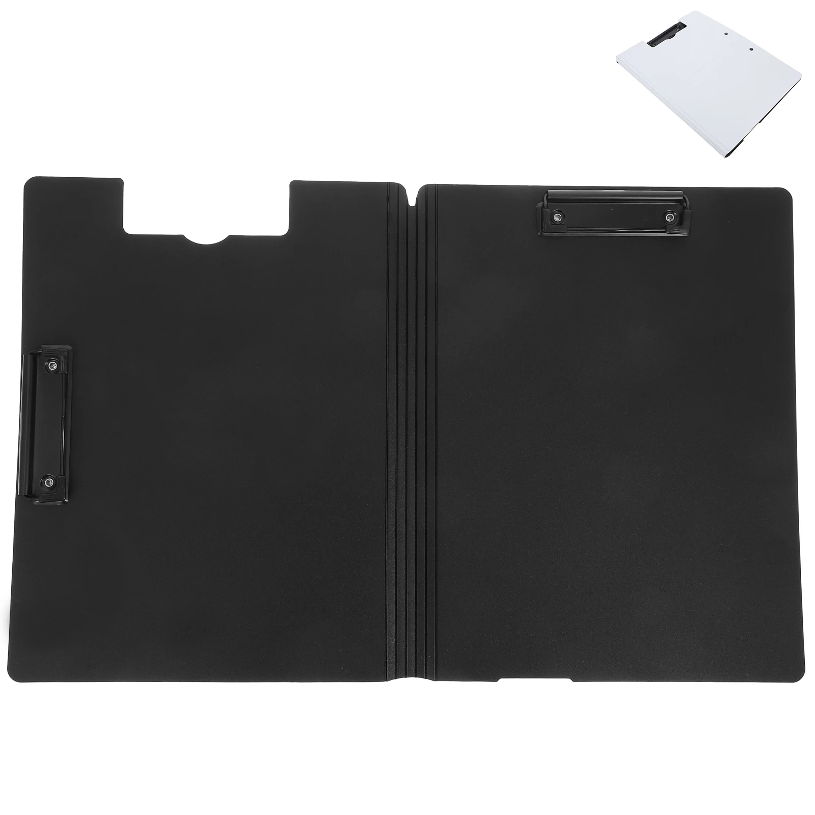 

Dual Clip A4 Plastic Clipboard Folder Portable Document Organizer Writing Board File Holder Foldable Storage Horizontal Clip