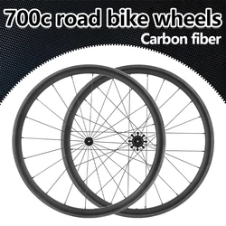 Ultralight Wheelset 700c Rim Brake Carbon Wheel Set Bicycle Wheels for Road Bike 28mm 38mm Quick Release Wheel V Brake