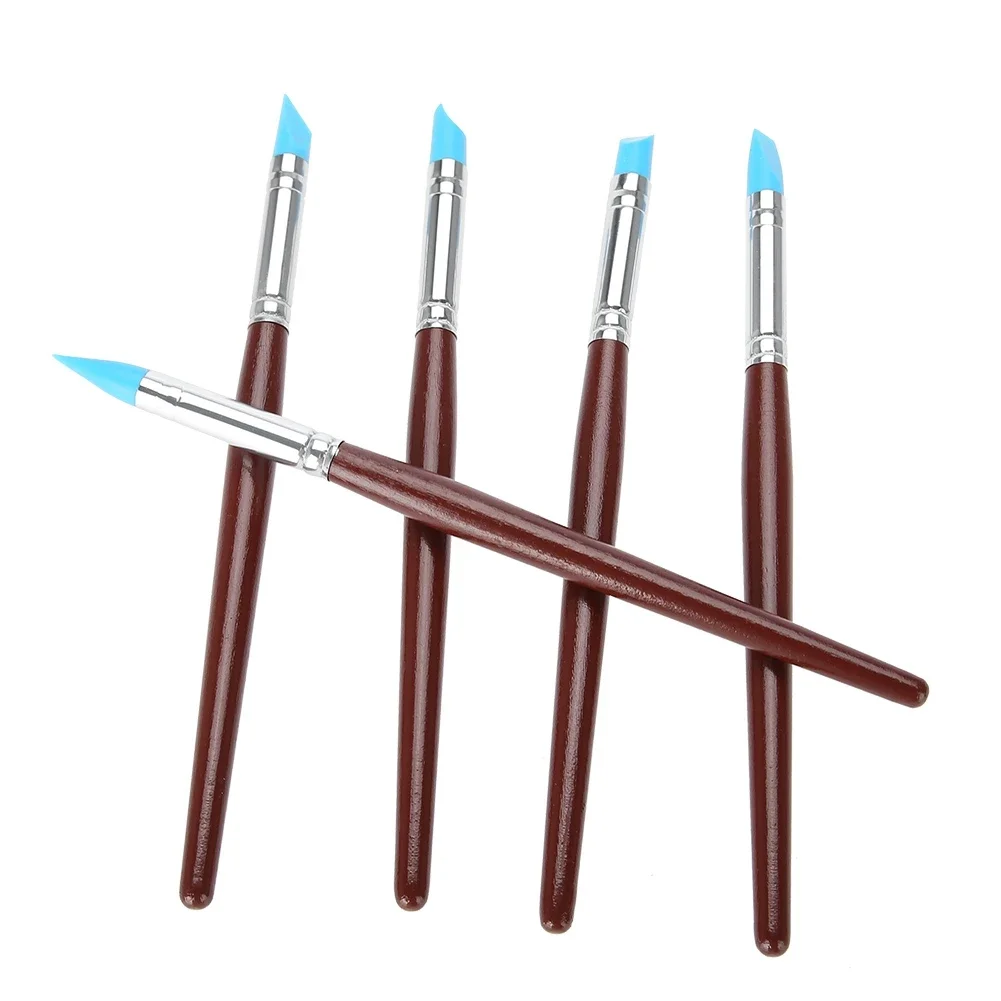 5 pcs Dental Silicone De-mark Modification Pen Tooth Adhesive Forming Sculpture Carving Tools Occlusal Surface Shaping Blue Tip